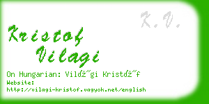 kristof vilagi business card